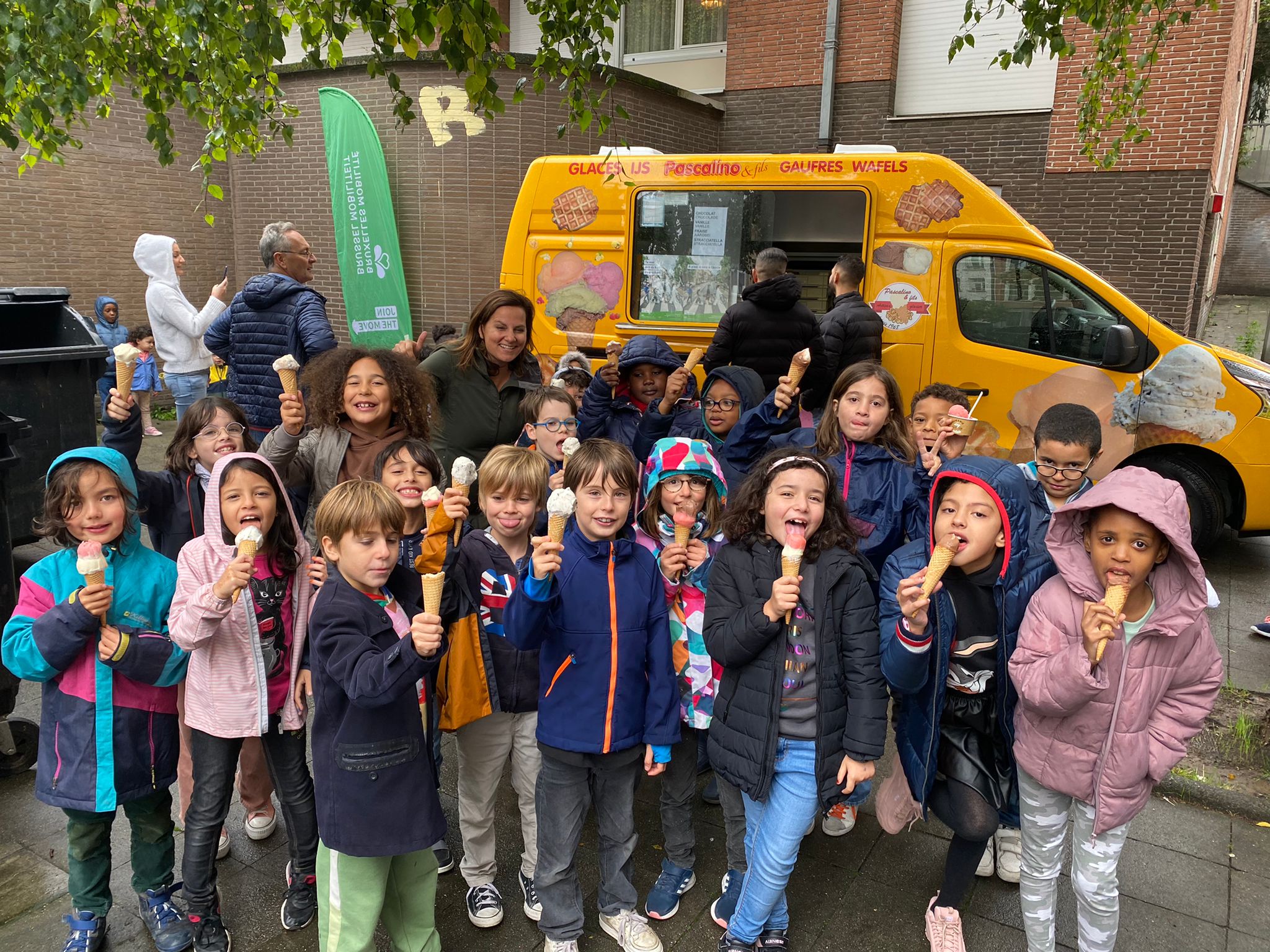 action à pied à vélo à l'école